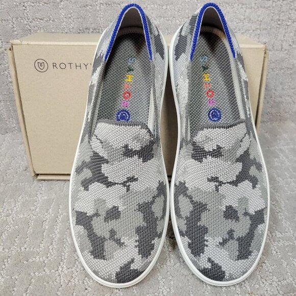 ROTHY'S The Kids Sneaker Grey Camo Slip On Shoes Little Kids Size 13 - Picture 1 of 8